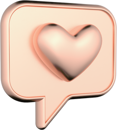 3D Speech Bubble with Heart